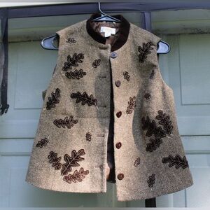 Talbots Petites Small Leaf Vest